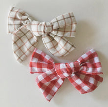 Load image into Gallery viewer, Linen Gingham Clips
